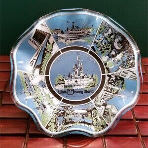 Vintage Walt Disney World The Magic Kingdom Souvenir Ash Tray Candy Dish Bowl